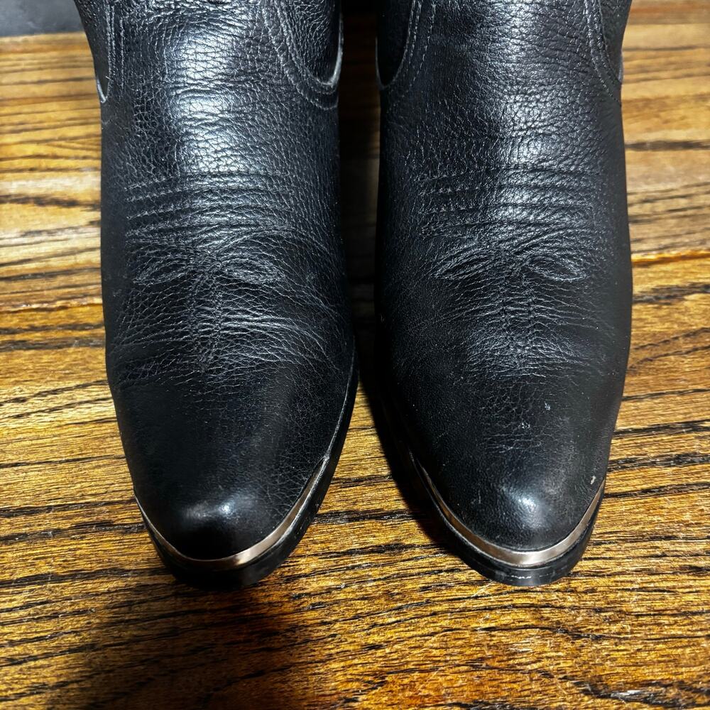 Acme Women’s Black Leather Western Boots Slouchy Mid Calf Size 10 - Picture 5 of 8